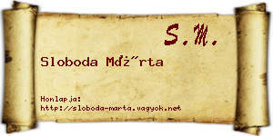 Sloboda Márta névjegykártya